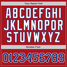 Load image into Gallery viewer, Custom Red White Pinstripe Royal-White Authentic Baseball Jersey