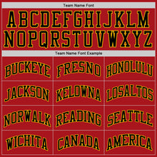 Load image into Gallery viewer, Custom Red Black-Gold Authentic Throwback Basketball Jersey