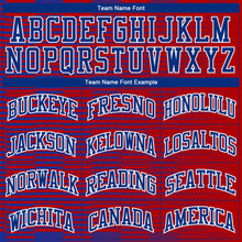 Load image into Gallery viewer, Custom Red Red-Royal Round Neck Sublimation Basketball Suit Jersey