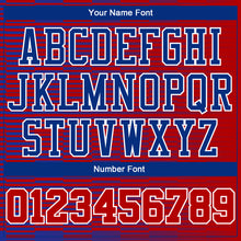 Load image into Gallery viewer, Custom Red Red-Royal Round Neck Sublimation Basketball Suit Jersey