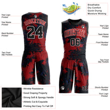 Load image into Gallery viewer, Custom Red Black-White Round Neck Sublimation Basketball Suit Jersey