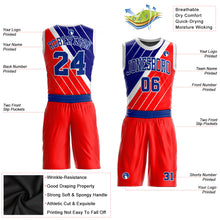 Load image into Gallery viewer, Custom Red Royal-White Round Neck Sublimation Basketball Suit Jersey
