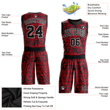 Load image into Gallery viewer, Custom Red Black-White Round Neck Sublimation Basketball Suit Jersey