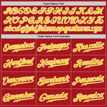 Load image into Gallery viewer, Custom Red Gold-White Authentic Baseball Jersey