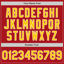 Load image into Gallery viewer, Custom Red Gold-White Authentic Baseball Jersey