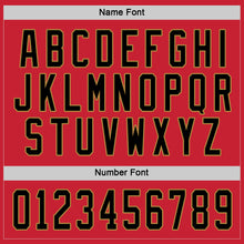 Load image into Gallery viewer, Custom Red Black-Old Gold Hockey Jersey