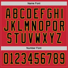 Load image into Gallery viewer, Custom Red Black-Gold Hockey Jersey