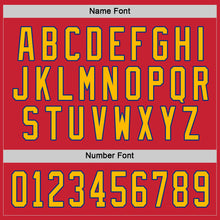 Load image into Gallery viewer, Custom Red Gold-Royal Hockey Jersey