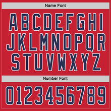 Load image into Gallery viewer, Custom Red Navy-White Hockey Jersey