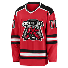Load image into Gallery viewer, Custom Red Black-White Hockey Jersey