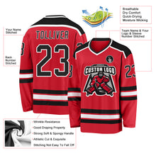 Load image into Gallery viewer, Custom Red Black-White Hockey Jersey