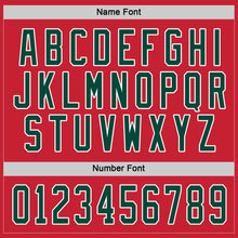 Load image into Gallery viewer, Custom Red Green-White Hockey Jersey