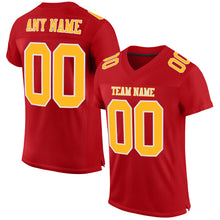 Load image into Gallery viewer, Custom Red Gold-White Mesh Authentic Football Jersey
