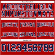 Load image into Gallery viewer, Custom Stitched Red Navy-White Football Pullover Sweatshirt Hoodie