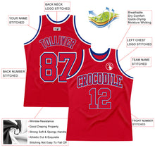 Load image into Gallery viewer, Custom Red Red-Royal Authentic Throwback Basketball Jersey