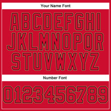 Load image into Gallery viewer, Custom Red Red Black-Old Gold Authentic Throwback Basketball Jersey