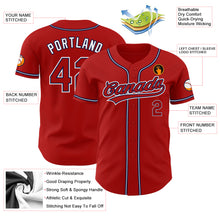 Load image into Gallery viewer, Custom Red Red-Navy Authentic Baseball Jersey