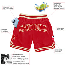 Load image into Gallery viewer, Custom Red Red-Cream Authentic Throwback Basketball Shorts