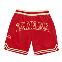 Load image into Gallery viewer, Custom Red Red-Cream Authentic Throwback Basketball Shorts