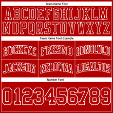 Load image into Gallery viewer, Custom Red Red-White Authentic Throwback Basketball Shorts