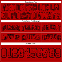 Load image into Gallery viewer, Custom Red Red-Black Authentic Throwback Basketball Shorts