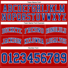 Load image into Gallery viewer, Custom Red Royal-White Authentic Throwback Basketball Shorts