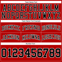 Load image into Gallery viewer, Custom Red Black-White Authentic Throwback Basketball Shorts