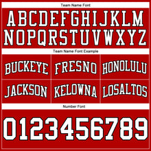 Load image into Gallery viewer, Custom Red White-Black Authentic Throwback Basketball Shorts