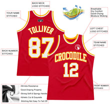 Load image into Gallery viewer, Custom Red White-Gold Authentic Throwback Basketball Jersey