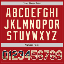 Load image into Gallery viewer, Custom Red Vintage USA Flag-Cream Authentic Baseball Jersey