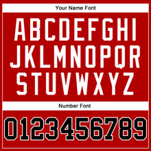 Load image into Gallery viewer, Custom Red Black Pinstripe Black-White Authentic Basketball Jersey