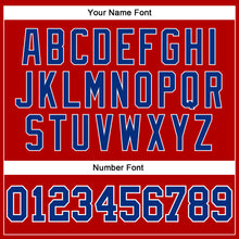 Load image into Gallery viewer, Custom Red White Pinstripe Royal-White Authentic Basketball Jersey