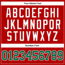 Load image into Gallery viewer, Custom Red White Pinstripe Kelly Green-White Authentic Basketball Jersey