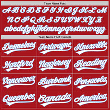 Load image into Gallery viewer, Custom Red White Pinstripe White-Light Blue Authentic Baseball Jersey