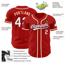 Load image into Gallery viewer, Custom Red Cream-Royal Authentic Baseball Jersey
