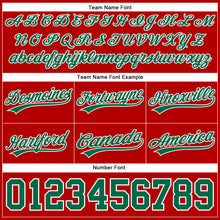 Load image into Gallery viewer, Custom Red Kelly Green-White Authentic Throwback Basketball Shorts