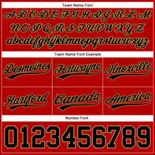 Load image into Gallery viewer, Custom Red Black-Old Gold Authentic Throwback Basketball Shorts