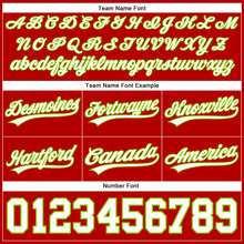 Load image into Gallery viewer, Custom Red White-Neon Green Authentic Throwback Basketball Shorts