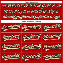 Load image into Gallery viewer, Custom Red Black Pinstripe City Cream Authentic Baseball Jersey