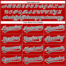 Load image into Gallery viewer, Custom Red White Pinstripe Steel Gray Authentic Baseball Jersey