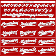 Load image into Gallery viewer, Custom Red White Pinstripe Gray Authentic Baseball Jersey