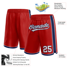 Load image into Gallery viewer, Custom Red White-Navy Authentic Basketball Shorts