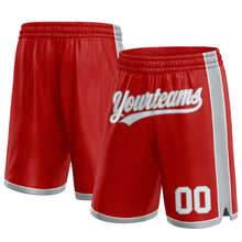 Load image into Gallery viewer, Custom Red White-Gray Authentic Basketball Shorts