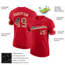 Load image into Gallery viewer, Custom Red Vintage USA Flag-City Cream Performance T-Shirt