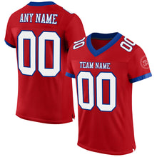 Load image into Gallery viewer, Custom Red White-Royal Mesh Authentic Football Jersey
