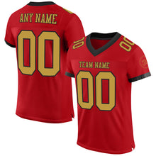 Load image into Gallery viewer, Custom Red Old Gold-Black Mesh Authentic Football Jersey