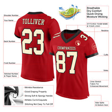 Load image into Gallery viewer, Custom Red Cream-Black Mesh Authentic Football Jersey