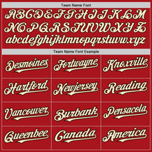 Load image into Gallery viewer, Custom Red White Pinstripe Brown-City Cream Authentic Baseball Jersey