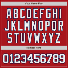 Load image into Gallery viewer, Custom Red White-Navy Authentic Baseball Jersey