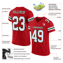 Load image into Gallery viewer, Custom Red White-Green Mesh Authentic Football Jersey